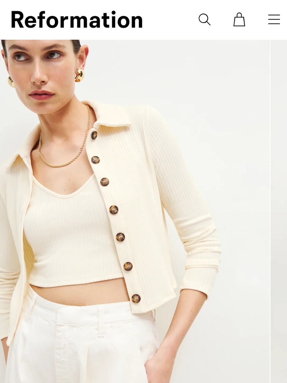Reformation Tommie Knit Cardigan Set